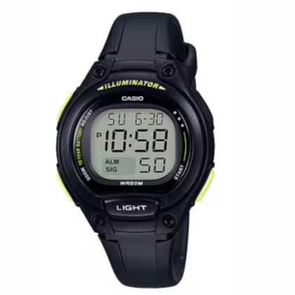 Casio LW-203-1BV Classic Digital 10-Years Battery Life Black Resin Woman's Watch